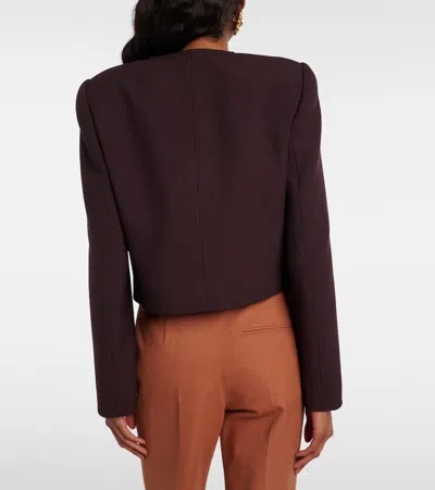 Chloé Chloe Darted Cropped Wool Jacket In Purple