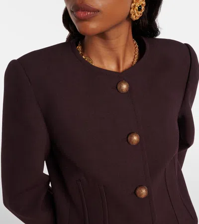 Chloé Chloe Darted Cropped Wool Jacket In Purple