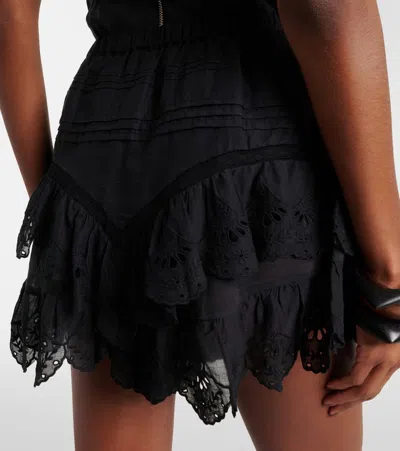 Isabel Marant Étoile Jocadia Broderie Anglaise Cotton Shorts In Black