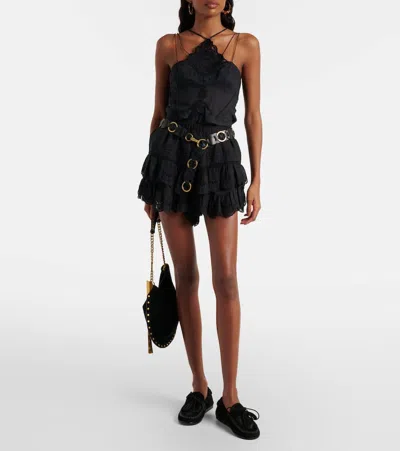 Isabel Marant Étoile Jocadia Broderie Anglaise Cotton Shorts In Black