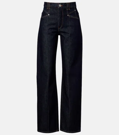 Isabel Marant Drolane High Waist Straight Leg Jeans In Blue