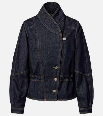 Isabel Marant Navy Dolie Denim Jacket In Blue