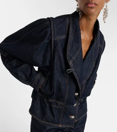 Isabel Marant Navy Dolie Denim Jacket In Blue