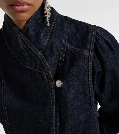 Isabel Marant Navy Dolie Denim Jacket In Blue