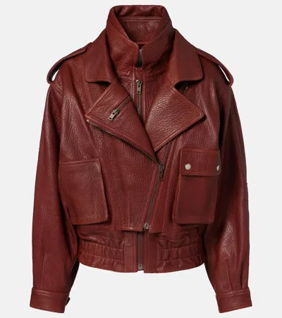 Isabel Marant Aneli Leather Bomber Jacket In Brown