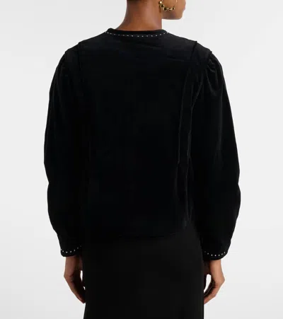 Isabel Marant Pietra Stud-embellished Velvet Jacket In Black
