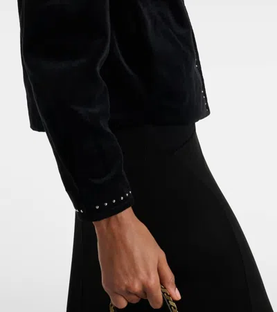 Isabel Marant Pietra Stud-embellished Velvet Jacket In Black