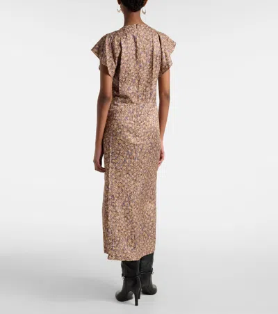 Isabel Marant Lyndsay Floral Gathered Midi Dress In Multi