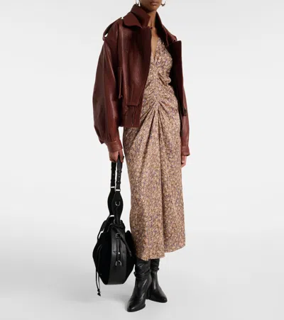 Isabel Marant Lyndsay Floral Gathered Midi Dress In Multi