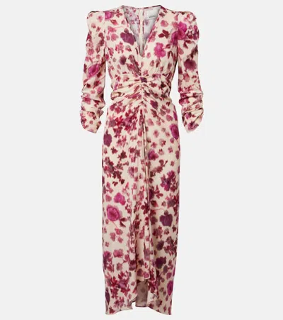 Isabel Marant Albini Floral Silk-blend Midi Dress In White