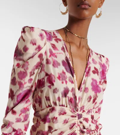 Isabel Marant Albini Floral Silk-blend Midi Dress In White