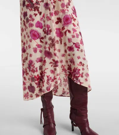 Isabel Marant Albini Floral Silk-blend Midi Dress In White