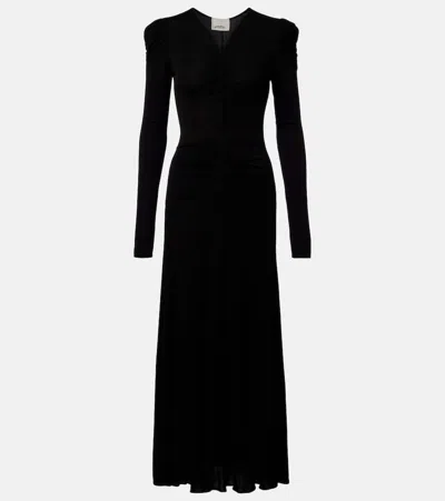 Isabel Marant Nejma Gathered Midi Dress In Black