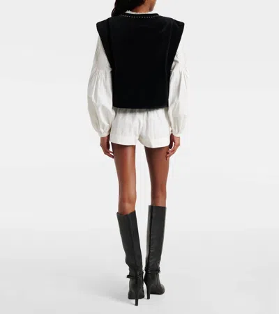 Isabel Marant Cybila Gathered Cotton Shorts In White