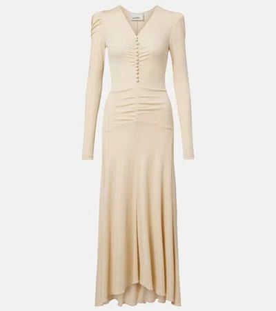 Isabel Marant Nejma Gathered Midi Dress In Neutral