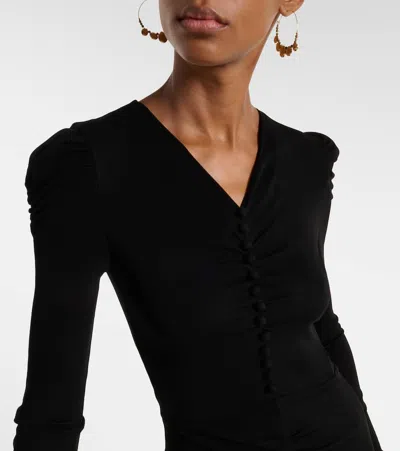 Isabel Marant Nejma Gathered Midi Dress In Black