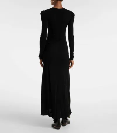 Isabel Marant Nejma Gathered Midi Dress In Black