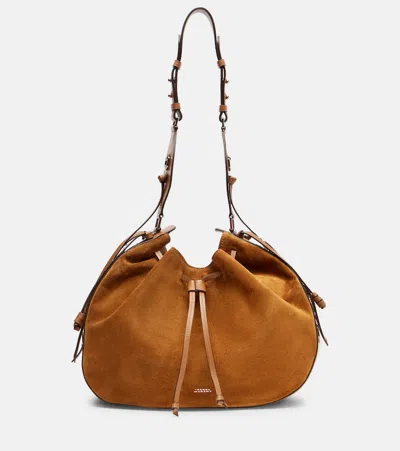 Isabel Marant Bolton Medium Suede Shoulder Bag In Brown