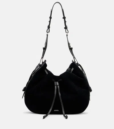 Isabel Marant Bolton Medium Suede Shoulder Bag In Black