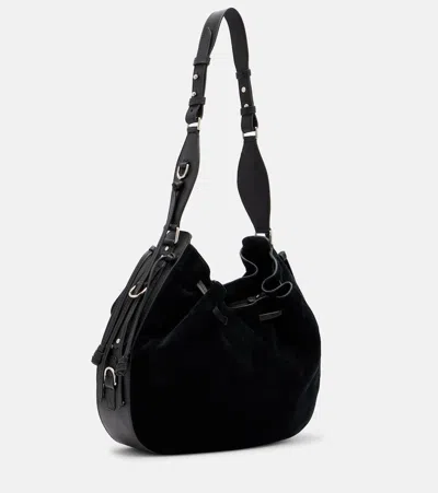 Isabel Marant Bolton Medium Suede Shoulder Bag In Black