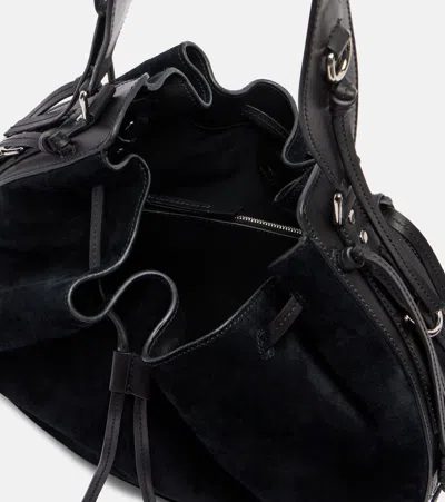 Isabel Marant Bolton Medium Suede Shoulder Bag In Black