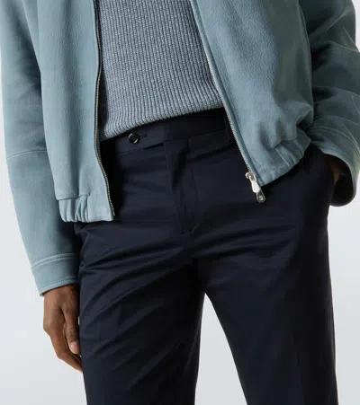 Lardini Mid-rise Cotton Slim Pants In Black