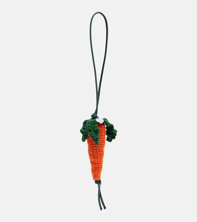 Jw Anderson Carrot Knitted Bag Charm In Orange