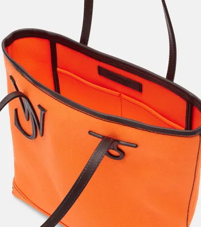 Jw Anderson Anchor Small Leather-trimmed Tote Bag In Orange