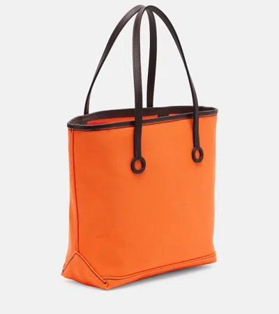 Jw Anderson Anchor Small Leather-trimmed Tote Bag In Orange