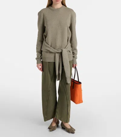 Jw Anderson Anchor Small Leather-trimmed Tote Bag In Orange