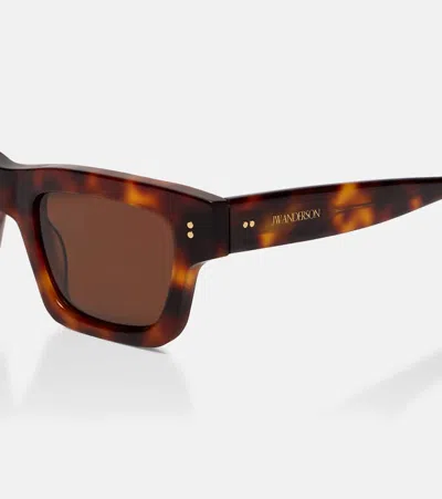 Jw Anderson Rectangular Sunglasses In Brown