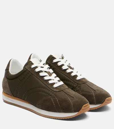 Totême Toteme Sport Suede-trim Sneaker In Animal Print