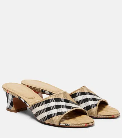 Burberry 45mm Sloane Heeled Sandals In Multi