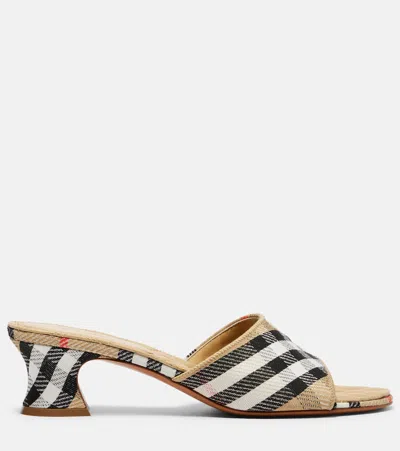 Burberry 45mm Sloane Heeled Sandals In Multi