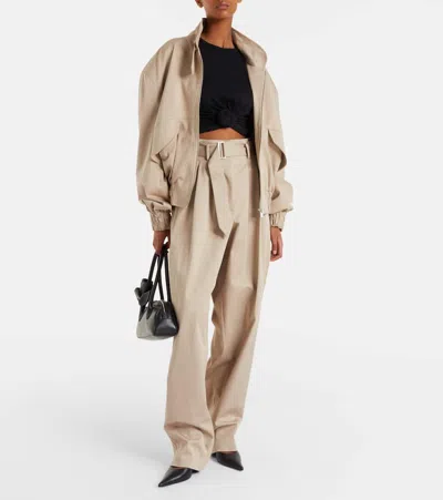 Magda Butrym Gathered Cotton-blend Jersey Tank Top In Black