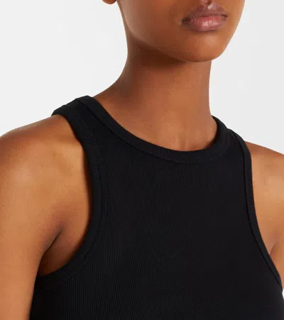 Magda Butrym Gathered Cotton-blend Jersey Tank Top In Black