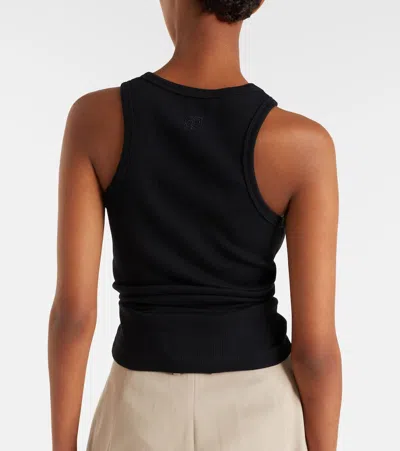 Magda Butrym Gathered Cotton-blend Jersey Tank Top In Black