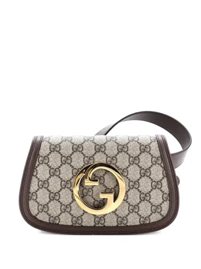 Pre-owned Gucci Blondie Gg Coated Canvas Belt Bag In Brown