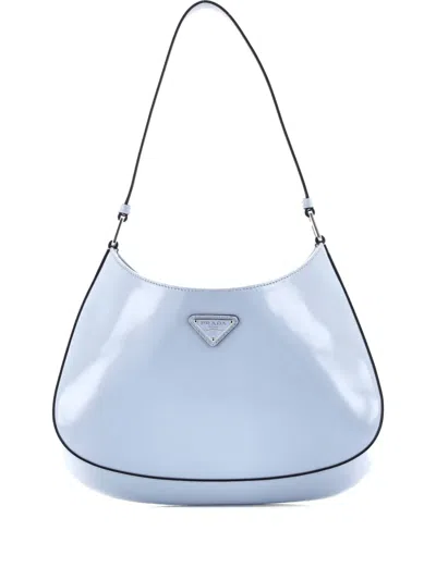Pre-owned Prada Cleo Shoulder Bag Spazzolato Leather Medium Hobo Bag In Blue
