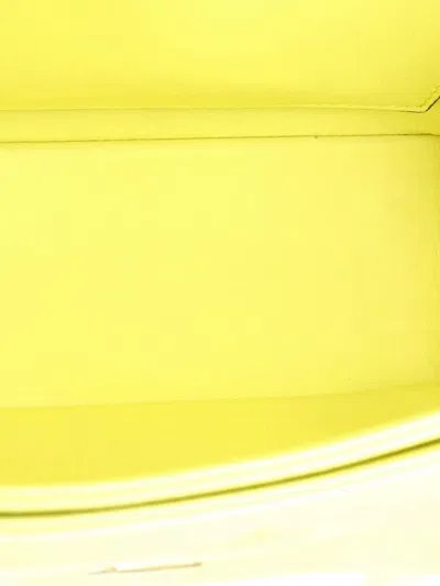 Pre-owned Valentino Garavani One Stud Chain Flap Bag Leather Small Shoulder Bag In Yellow