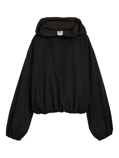 Puma X Rosé Half-zip Hooded Jacket In Black