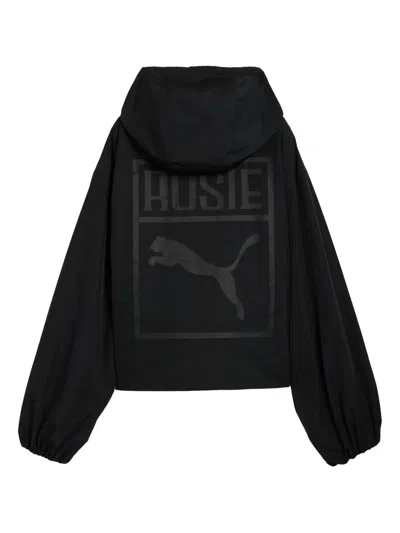Puma X Rosé Half-zip Hooded Jacket In Black