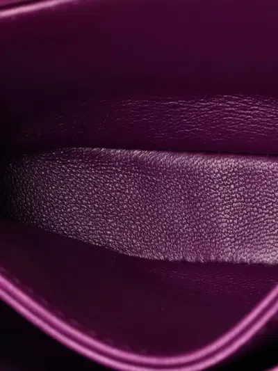 Pre-owned Valentino Garavani One Stud Chain Flap Bag Leather Micro Crossbody Bag In Purple