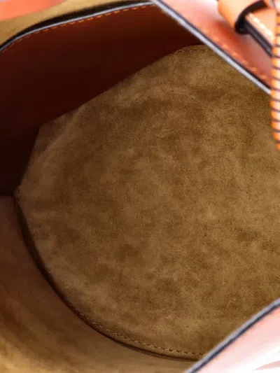 Pre-owned Loewe Gate Top Handle Leather Medium Bucket Bag In Brown