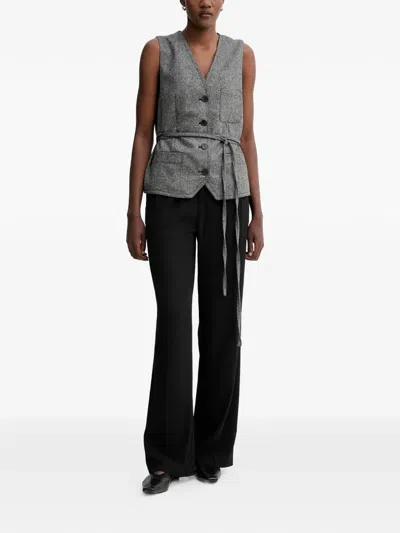 Marc O'polo Button Belted Waistcoat In Gray