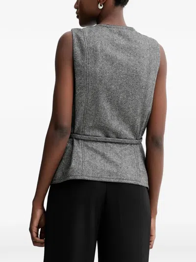 Marc O'polo Button Belted Waistcoat In Gray