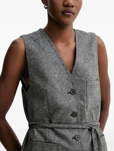 Marc O'polo Button Belted Waistcoat In Gray