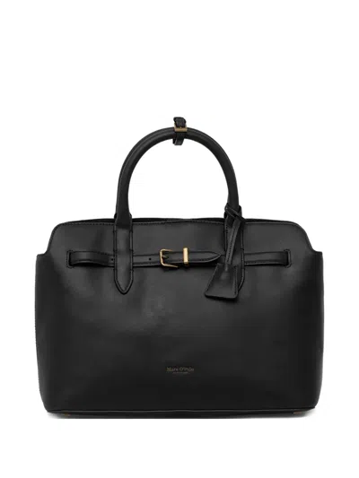 Marc O'polo Medium Logo-detail Tote Bag In Black