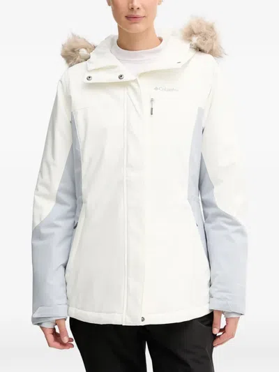 Columbia Ava Alpine Faux-fur Hooded Ski Jacket In White