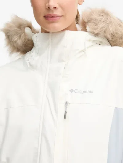 Columbia Ava Alpine Faux-fur Hooded Ski Jacket In White